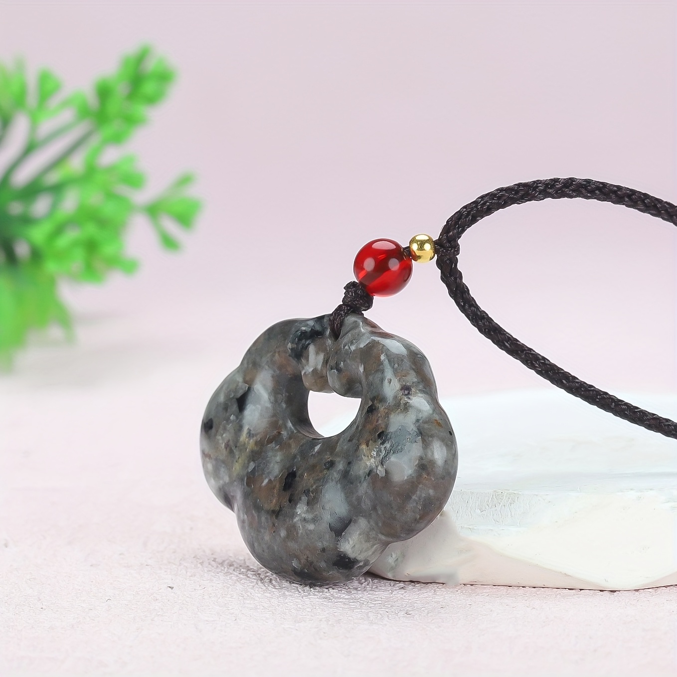 Auspicious Cloud Lock Flame Stone Pendant, Unique Gift
